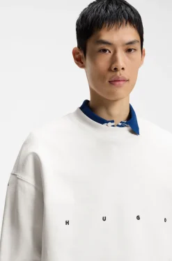 Sweatshirt aus Baumwolle mit Logo-Stickerei und Grafik-Print