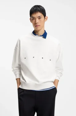 Sweatshirt aus Baumwolle mit Logo-Stickerei und Grafik-Print