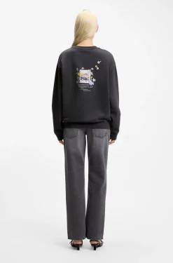 Sweatshirt aus Baumwolle mit Blumen-Artwork