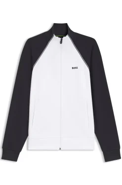 Sweatshirt aus Baumwoll-Mix mit kontrastfarbenen Paspeln