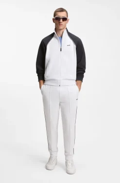 Sweatshirt aus Baumwoll-Mix mit kontrastfarbenen Paspeln