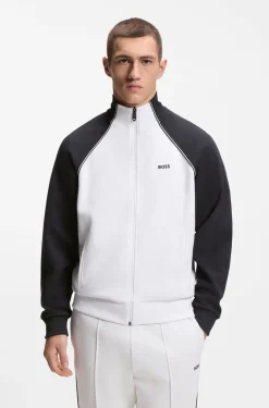 Sweatshirt aus Baumwoll-Mix mit kontrastfarbenen Paspeln