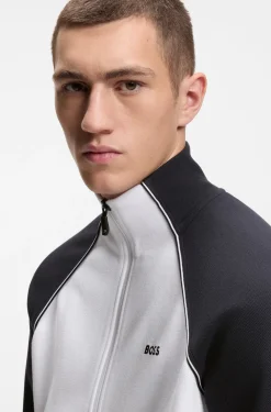 Sweatshirt aus Baumwoll-Mix mit kontrastfarbenen Paspeln