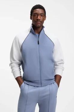 Sweatshirt aus Baumwoll-Mix mit kontrastfarbenen Paspeln