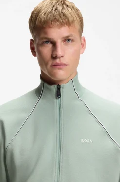 Sweatshirt aus Baumwoll-Mix mit kontrastfarbenen Paspeln