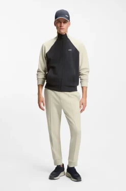 Sweatshirt aus Baumwoll-Mix mit kontrastfarbenen Paspeln