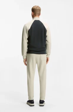 Sweatshirt aus Baumwoll-Mix mit kontrastfarbenen Paspeln