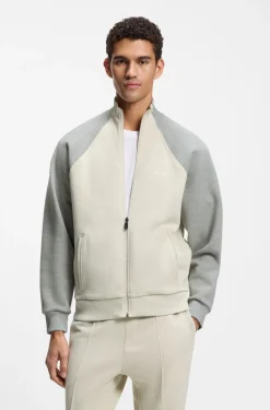Sweatshirt aus Baumwoll-Mix mit kontrastfarbenen Paspeln