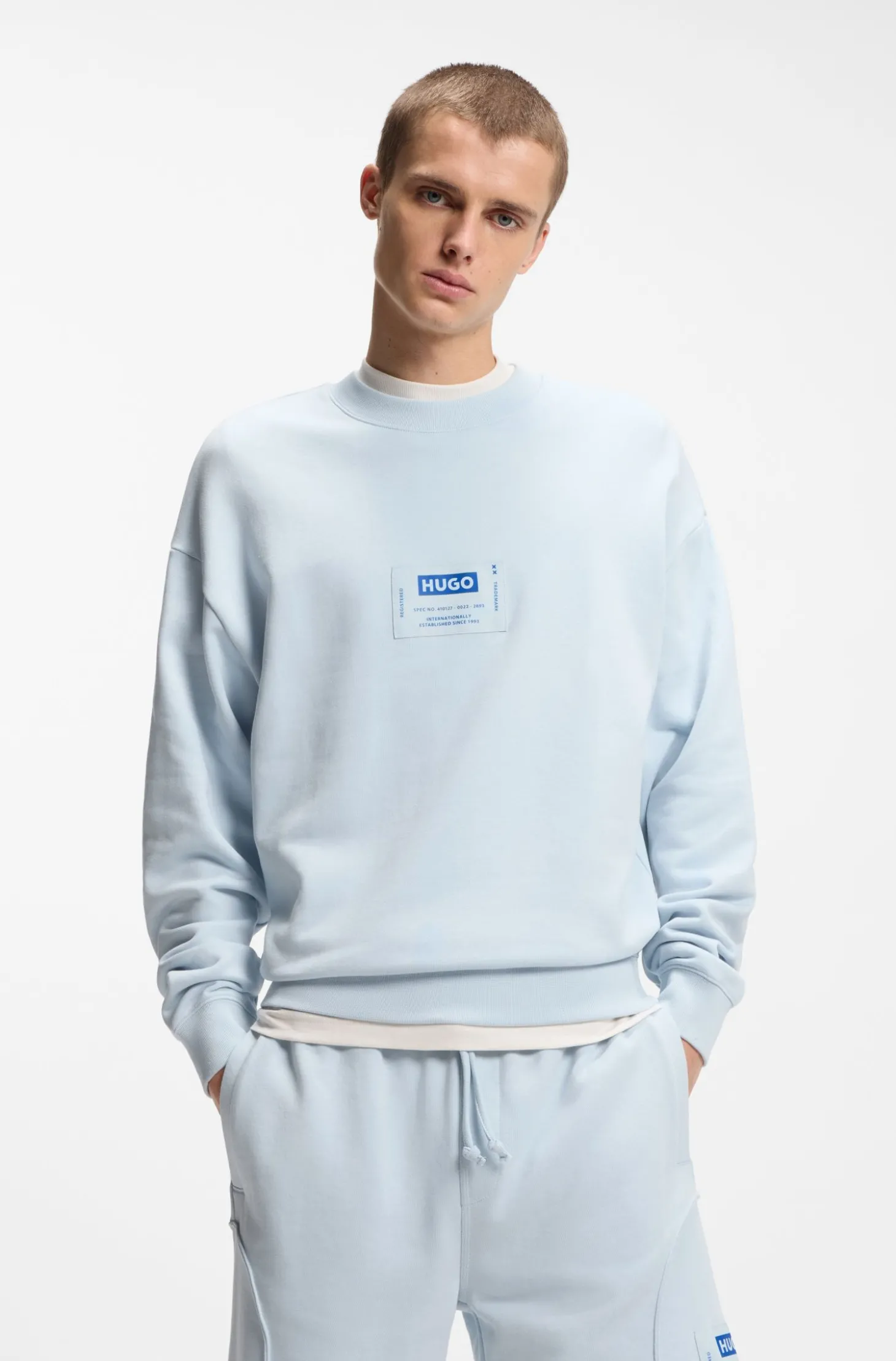 Sweatshirt aus Baumwoll-Mix mit Logo-Label