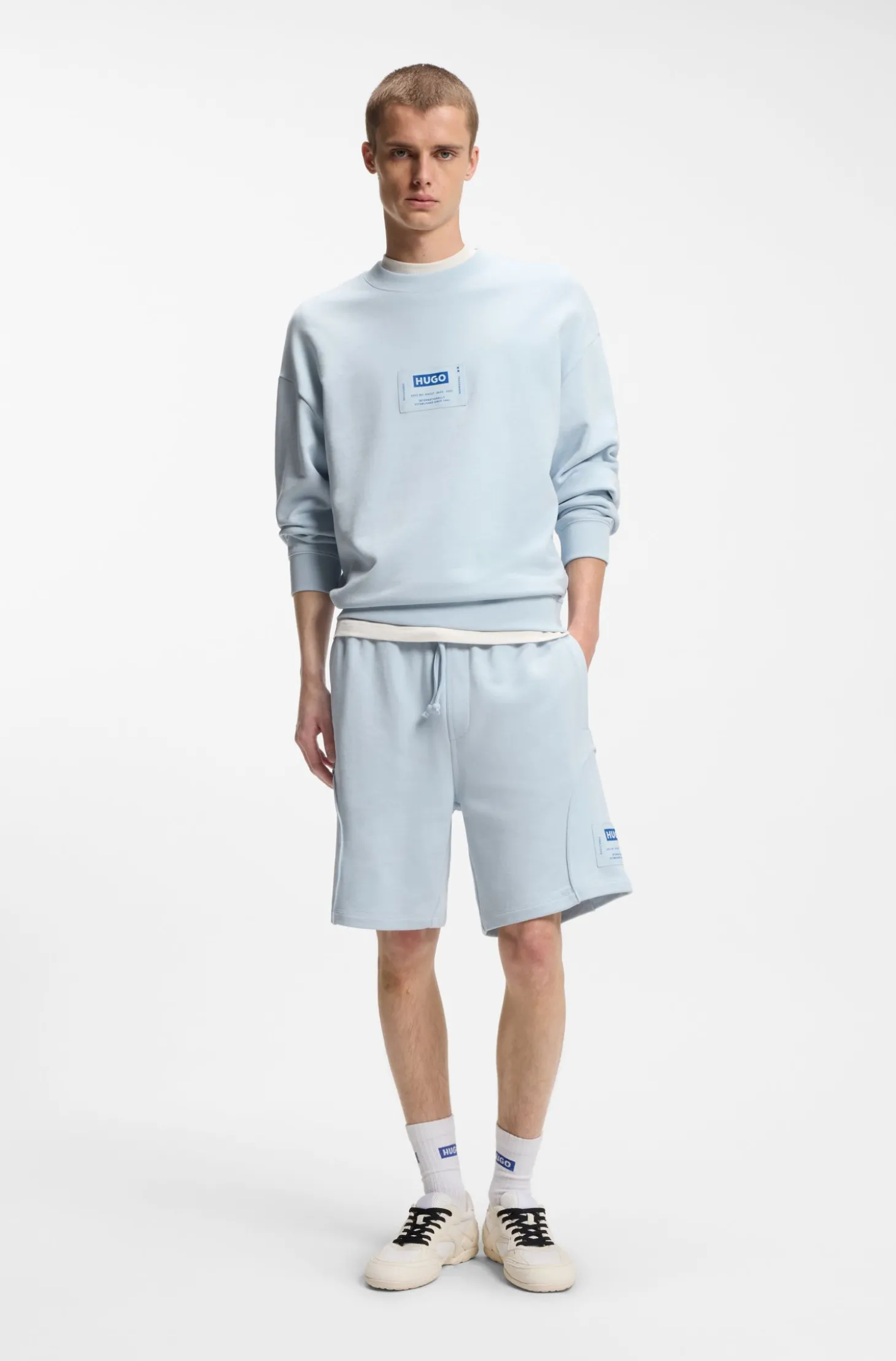 Sweatshirt aus Baumwoll-Mix mit Logo-Label