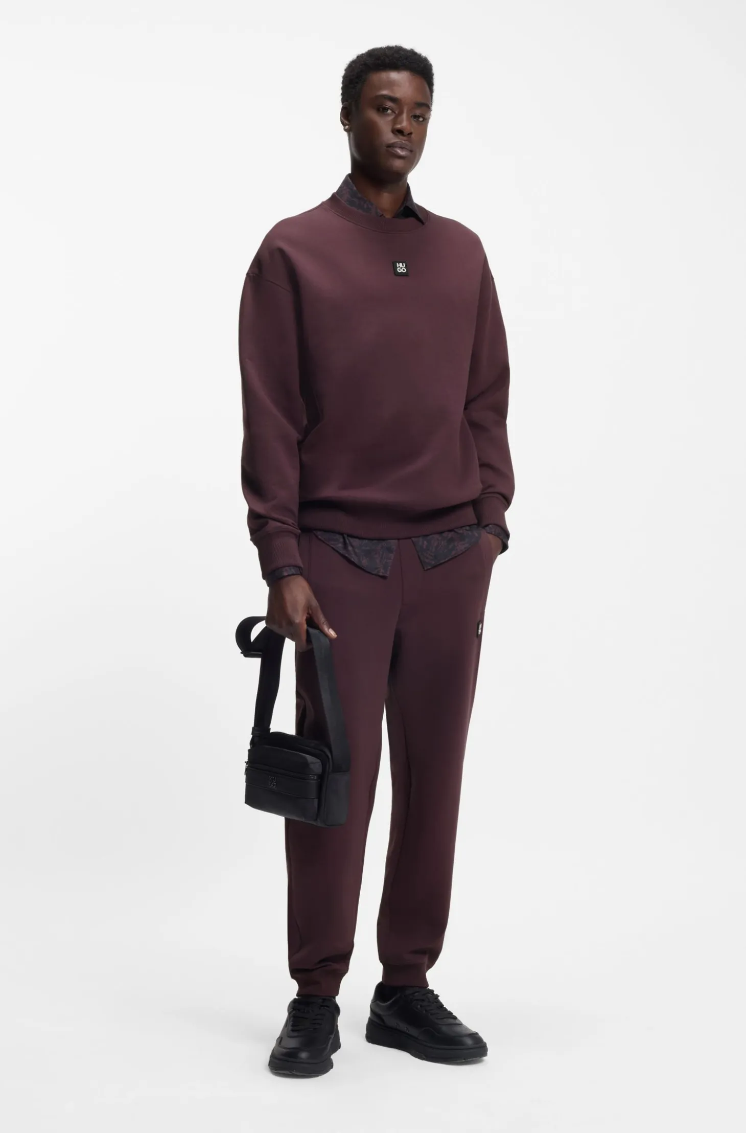 Sweatshirt aus Baumwoll-Mix mit Stack-Logo-Aufnäher