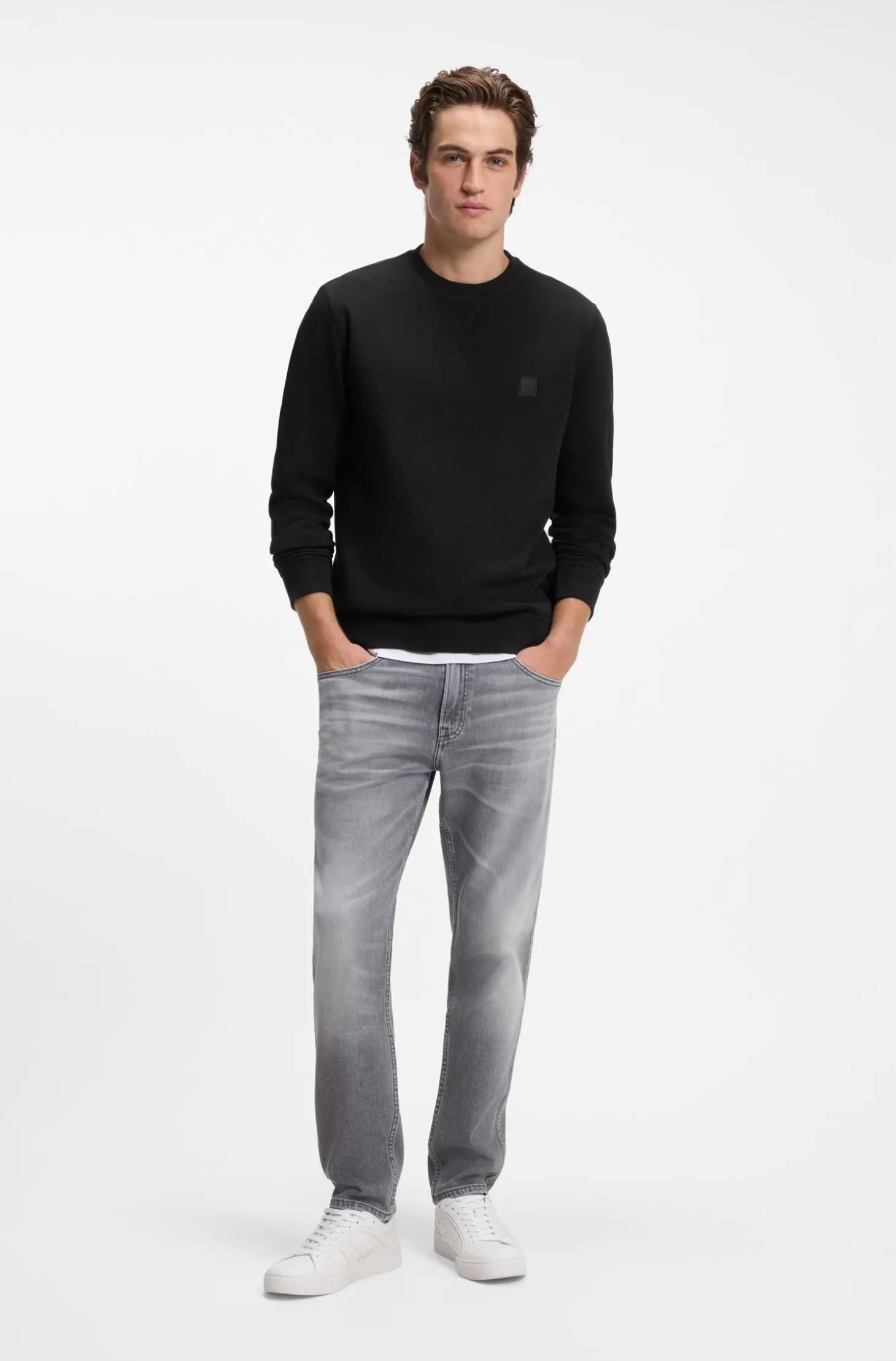Sweatshirt aus Baumwoll-Terry mit Logo-Patch
