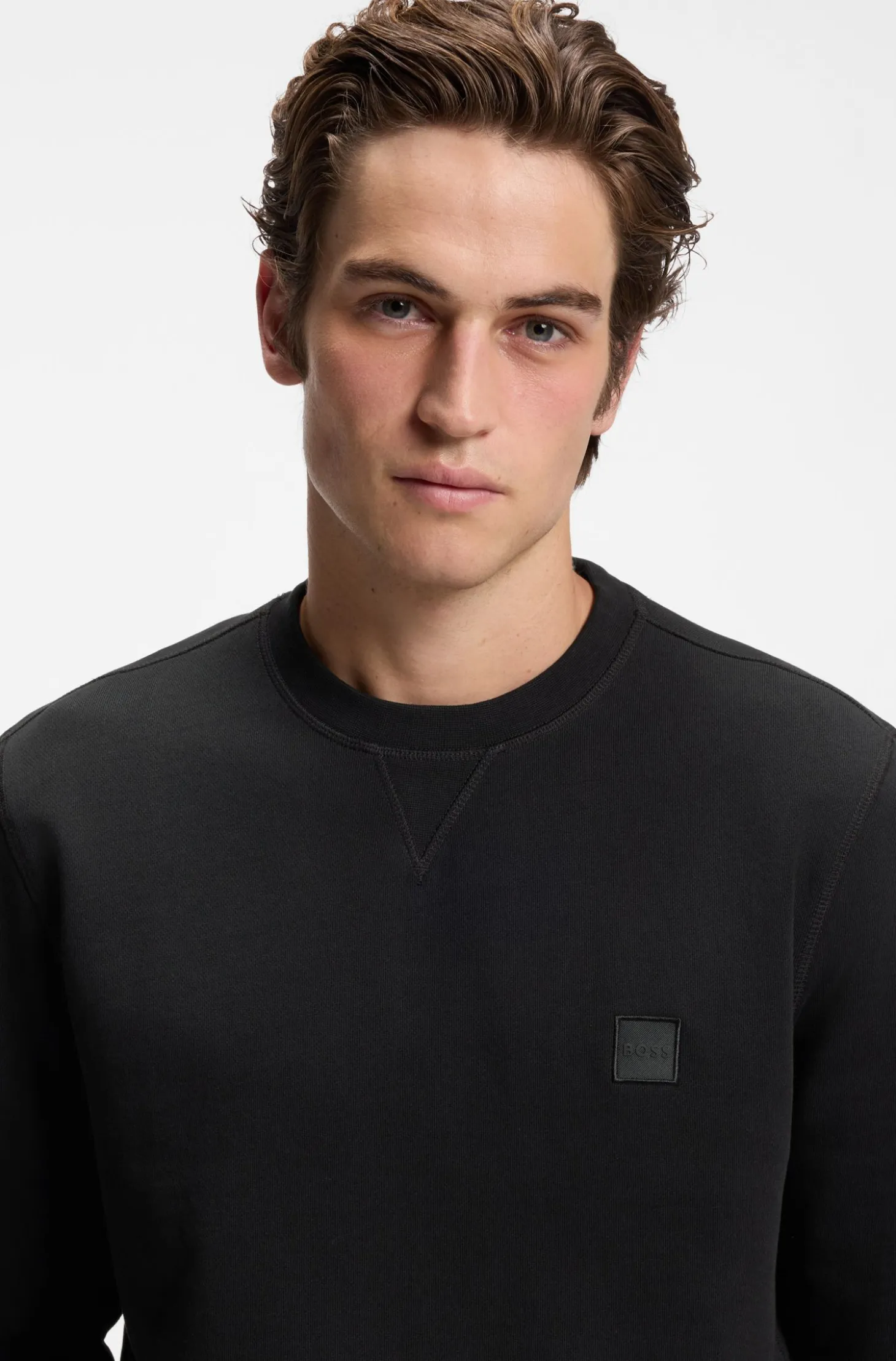 Sweatshirt aus Baumwoll-Terry mit Logo-Patch