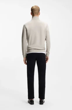 Sweatshirt aus Baumwoll-Terry mit Troyerkragen