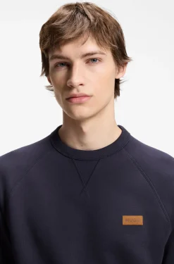 Sweatshirt aus Baumwoll-Terry mit Logo-Badge