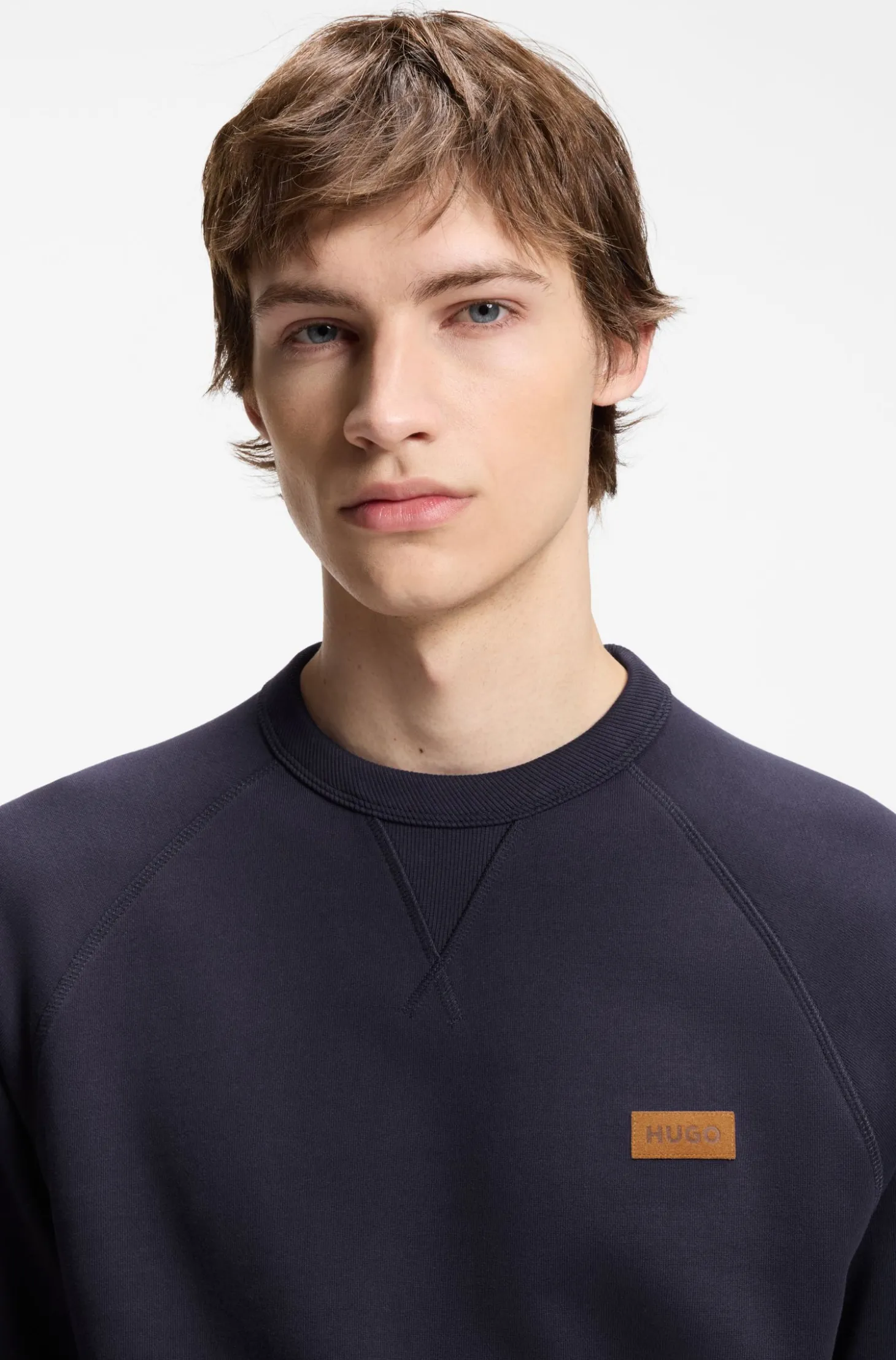 Sweatshirt aus Baumwoll-Terry mit Logo-Badge