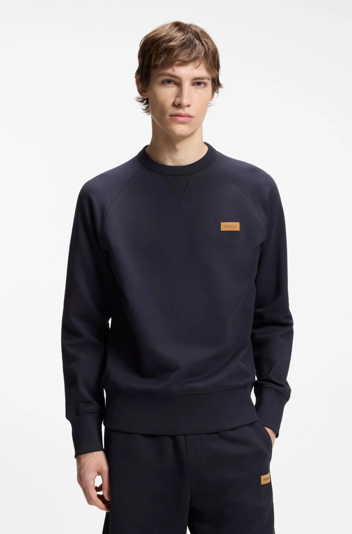Sweatshirt aus Baumwoll-Terry mit Logo-Badge