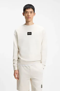 Sweatshirt aus Baumwoll-Terry mit Logo-Patch in Schildpatt-Optik