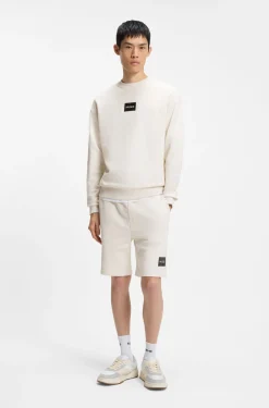 Sweatshirt aus Baumwoll-Terry mit Logo-Patch in Schildpatt-Optik