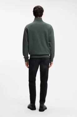 Sweatshirt aus Baumwoll-Terry mit kurzem Reißverschluss
