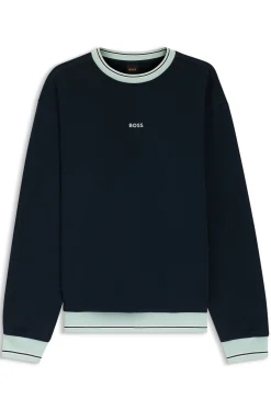 Sweatshirt aus Baumwoll-Terry mit Kontrast-Details