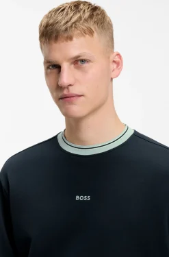 Sweatshirt aus Baumwoll-Terry mit Kontrast-Details