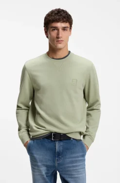 Sweatshirt aus Baumwoll-Terry mit Logo-Patch