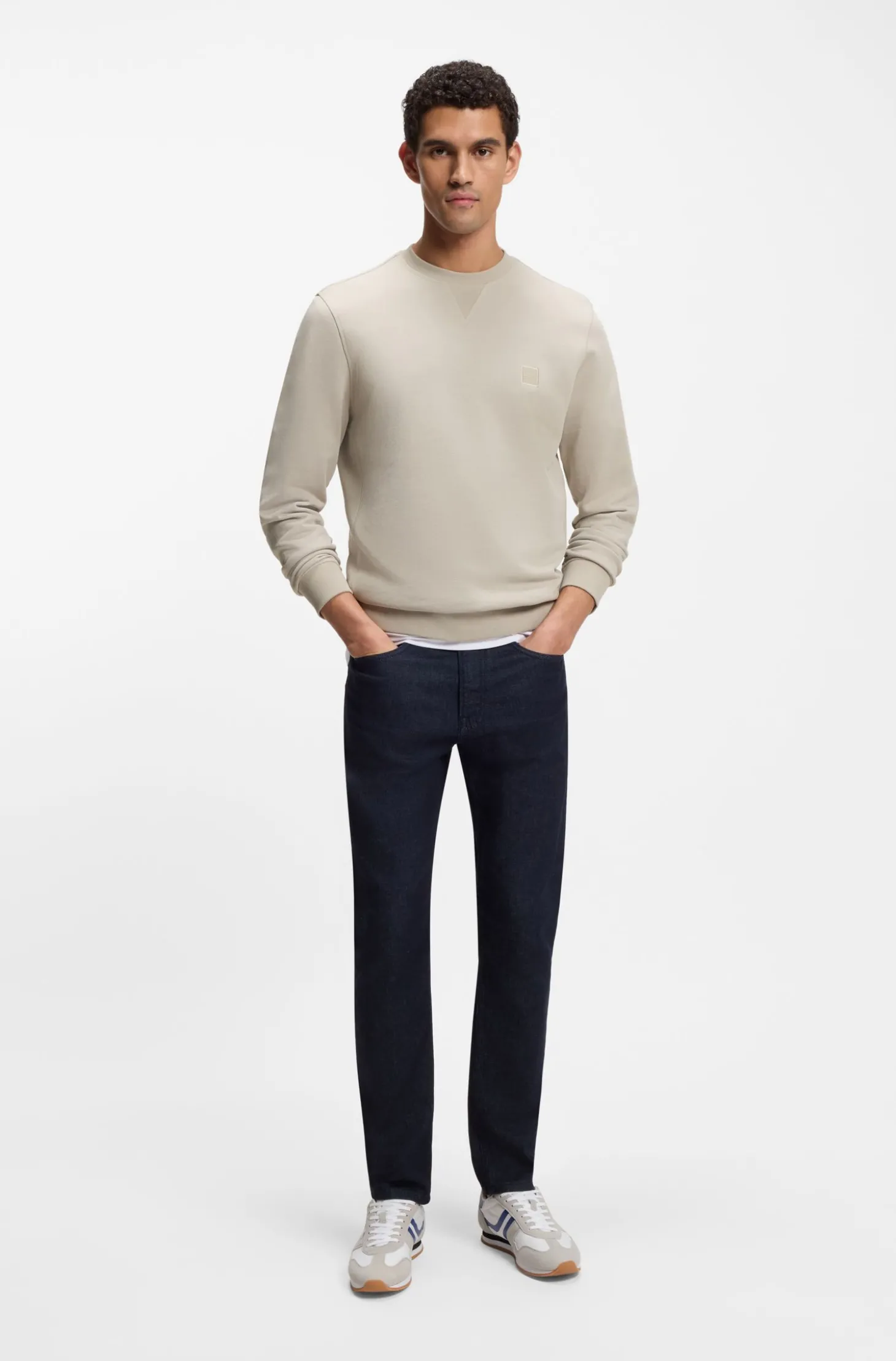 Sweatshirt aus Baumwoll-Terry mit Logo-Patch