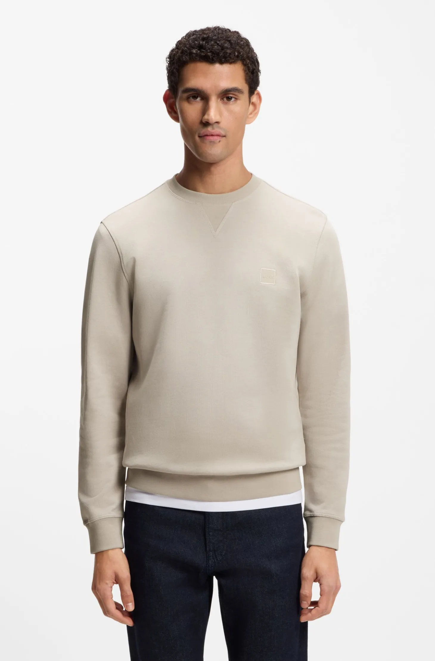 Sweatshirt aus Baumwoll-Terry mit Logo-Patch