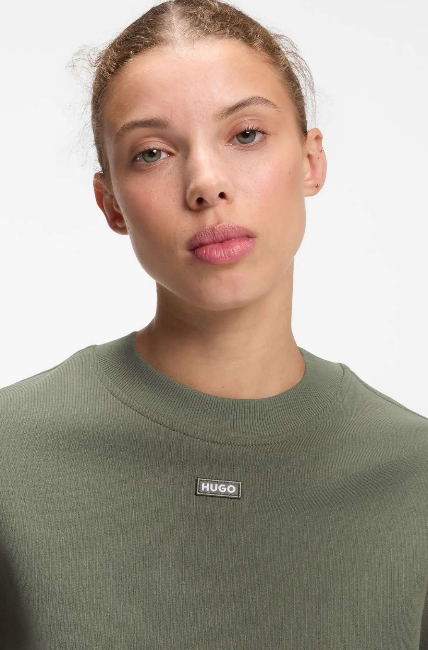 Sweatshirt aus Baumwoll-Terry mit Logo-Badge