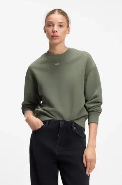 Sweatshirt aus Baumwoll-Terry mit Logo-Badge