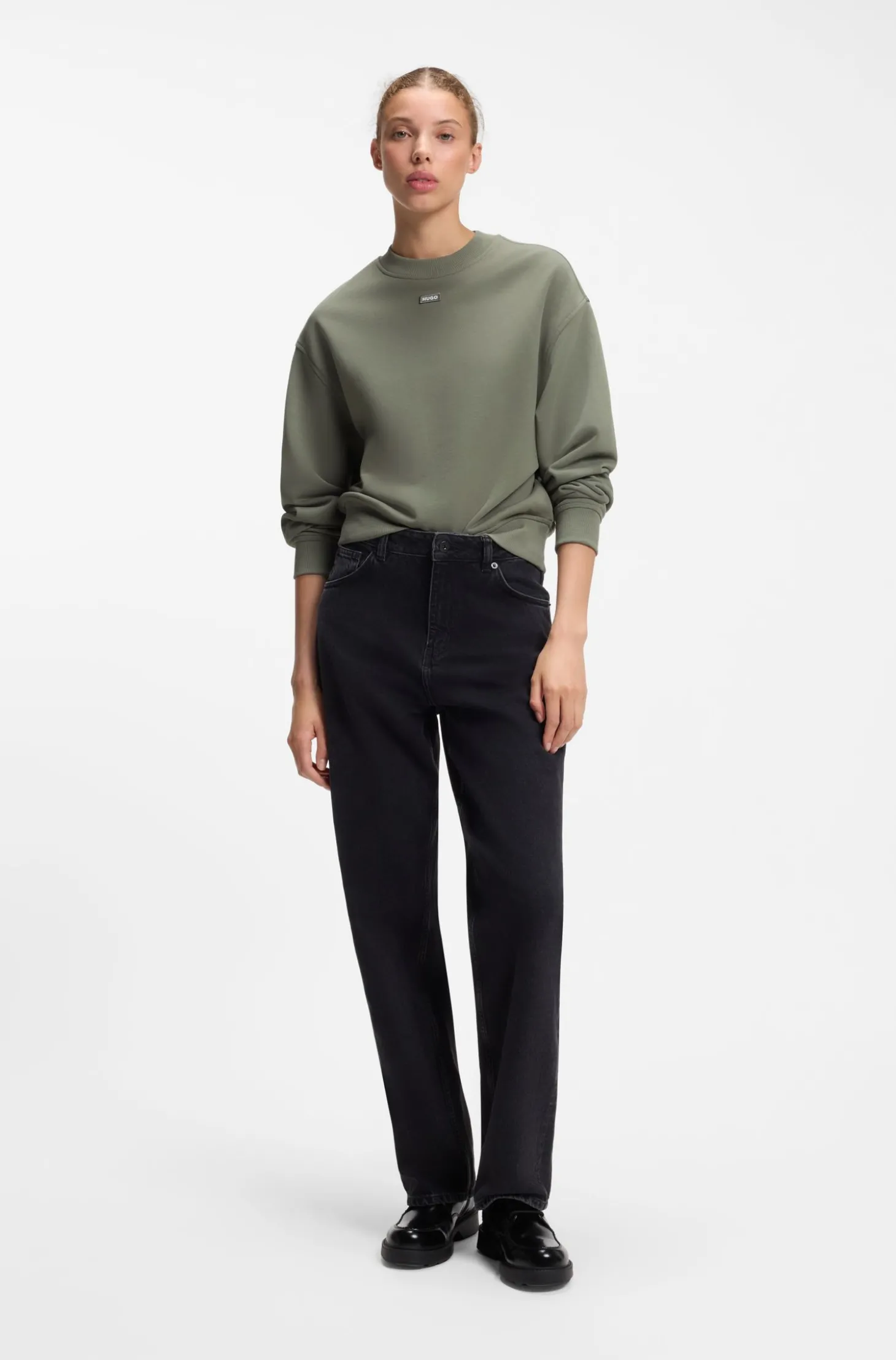 Sweatshirt aus Baumwoll-Terry mit Logo-Badge