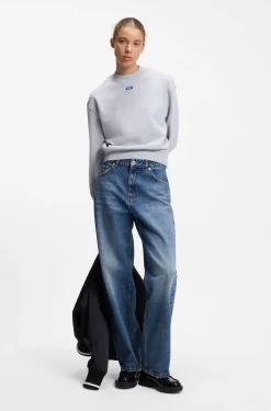 Sweatshirt aus Baumwoll-Terry mit Logo-Badge