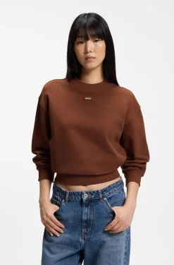 Sweatshirt aus Baumwoll-Terry mit Logo-Badge