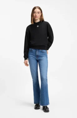 Sweatshirt aus Baumwoll-Terry mit Stack-Logo-Stickerei