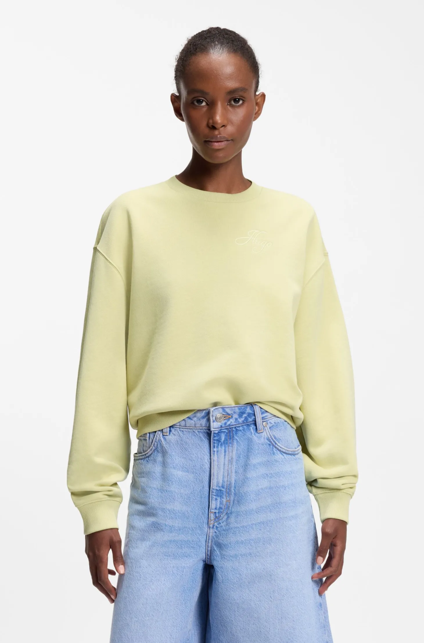 Sweatshirt aus Baumwoll-Terry mit Logo-Stickerei