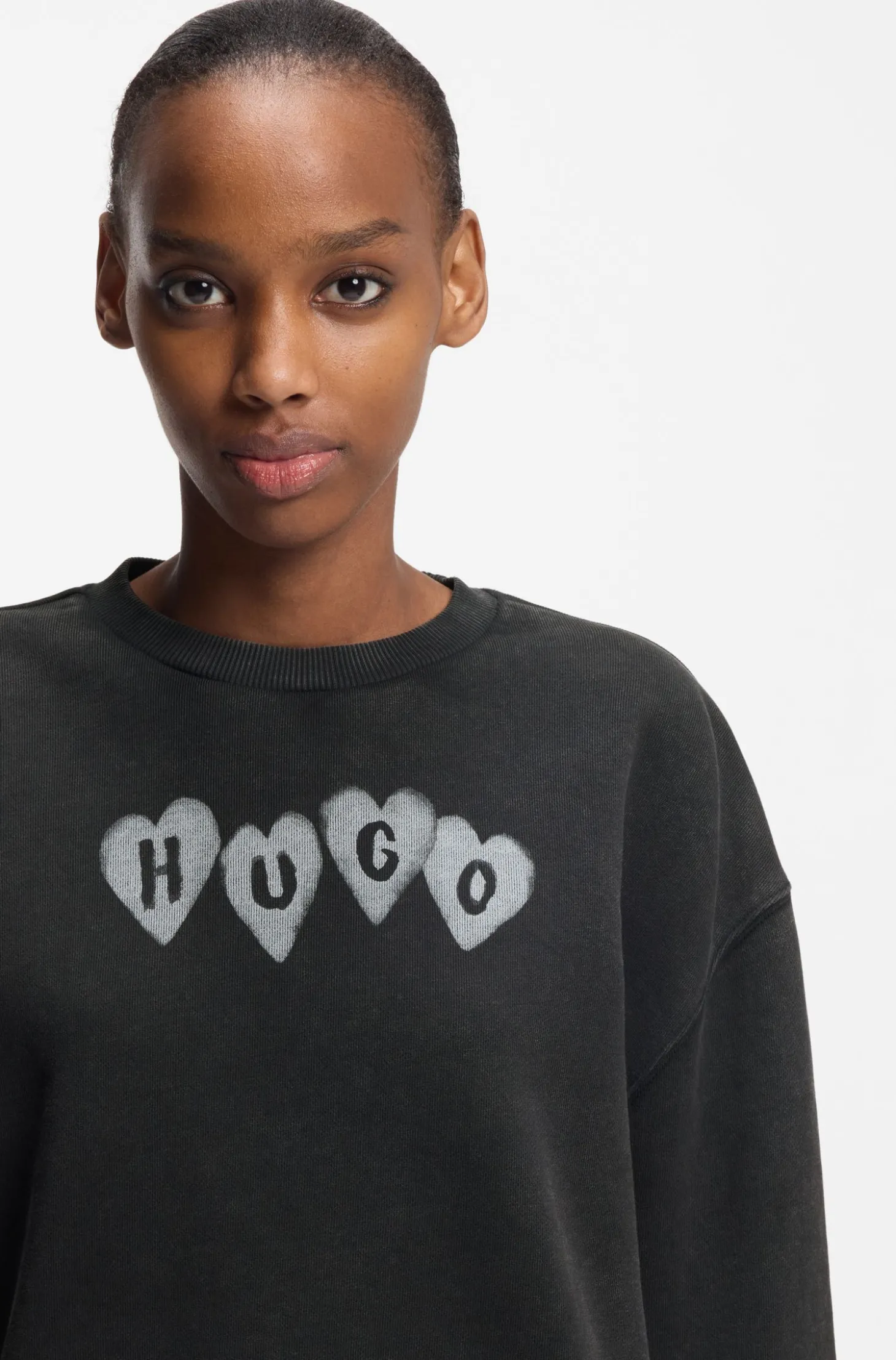 Sweatshirt aus Baumwoll-Terry mit Herz-Logo