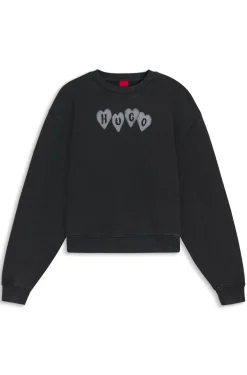 Sweatshirt aus Baumwoll-Terry mit Herz-Logo