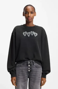 Sweatshirt aus Baumwoll-Terry mit Herz-Logo