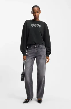 Sweatshirt aus Baumwoll-Terry mit Herz-Logo