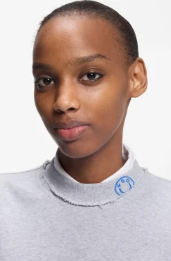 Sweatshirt aus Baumwoll-Terry mit Logo-Kragen
