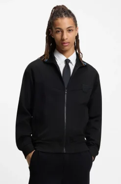Sweatshirt aus einem Baumwoll-Mix mit Drop-Needle-Streifen