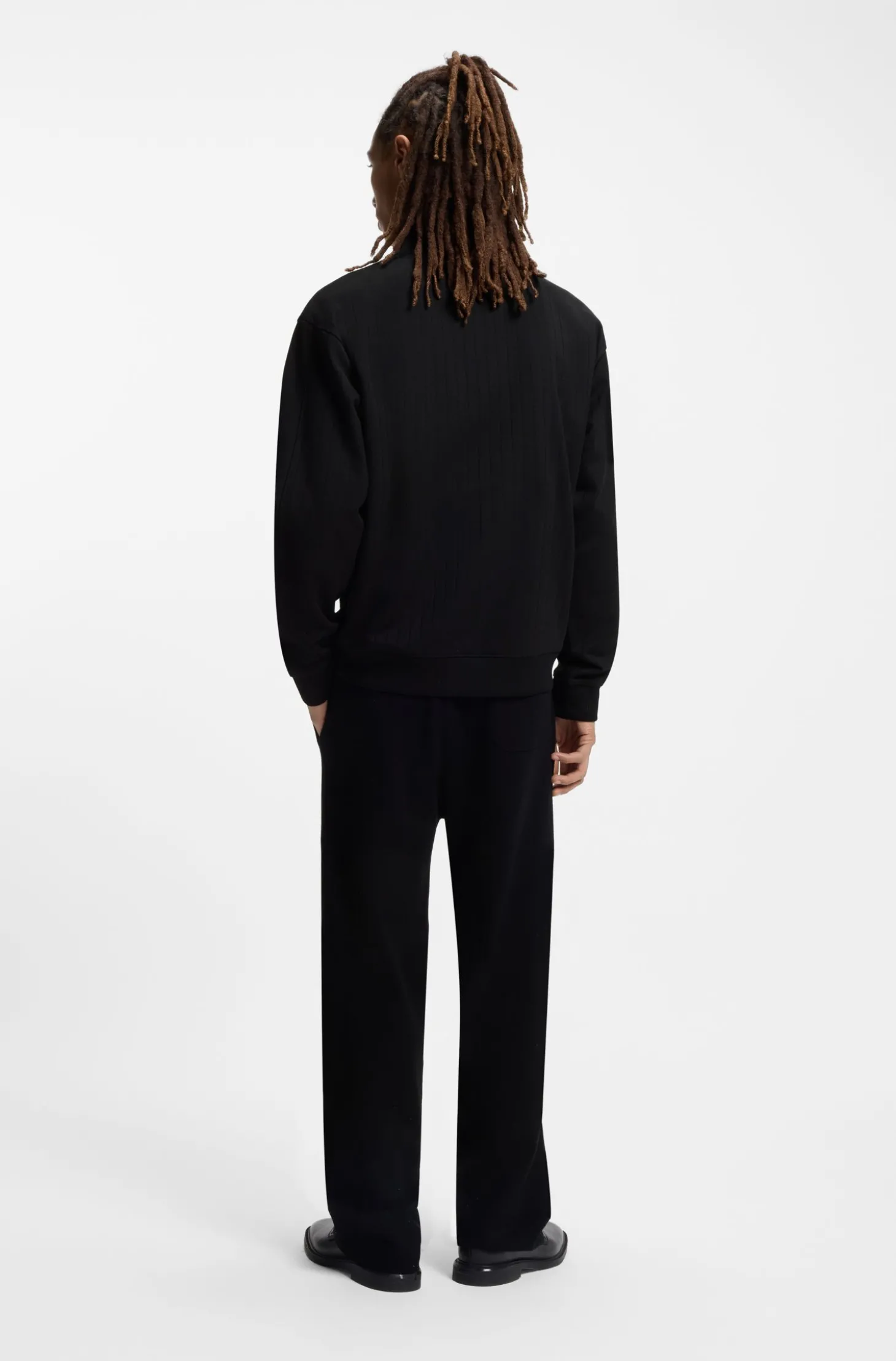 Sweatshirt aus einem Baumwoll-Mix mit Drop-Needle-Streifen