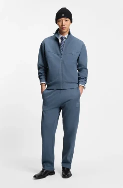 Sweatshirt aus einem Baumwoll-Mix mit Drop-Needle-Streifen