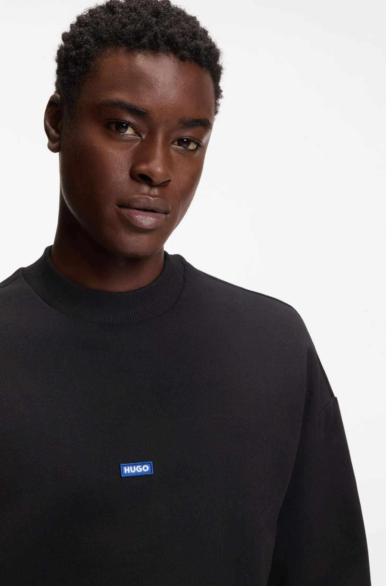 Sweatshirt aus reiner Baumwolle mit Logo-Aufnäher