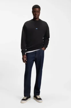 Sweatshirt aus reiner Baumwolle mit Logo-Aufnäher