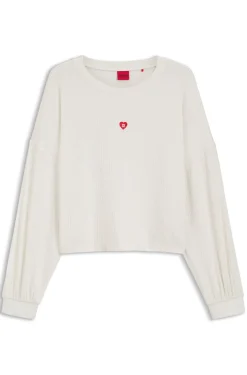 Sweatshirt aus Stretch-Modal mit Herz-Logo