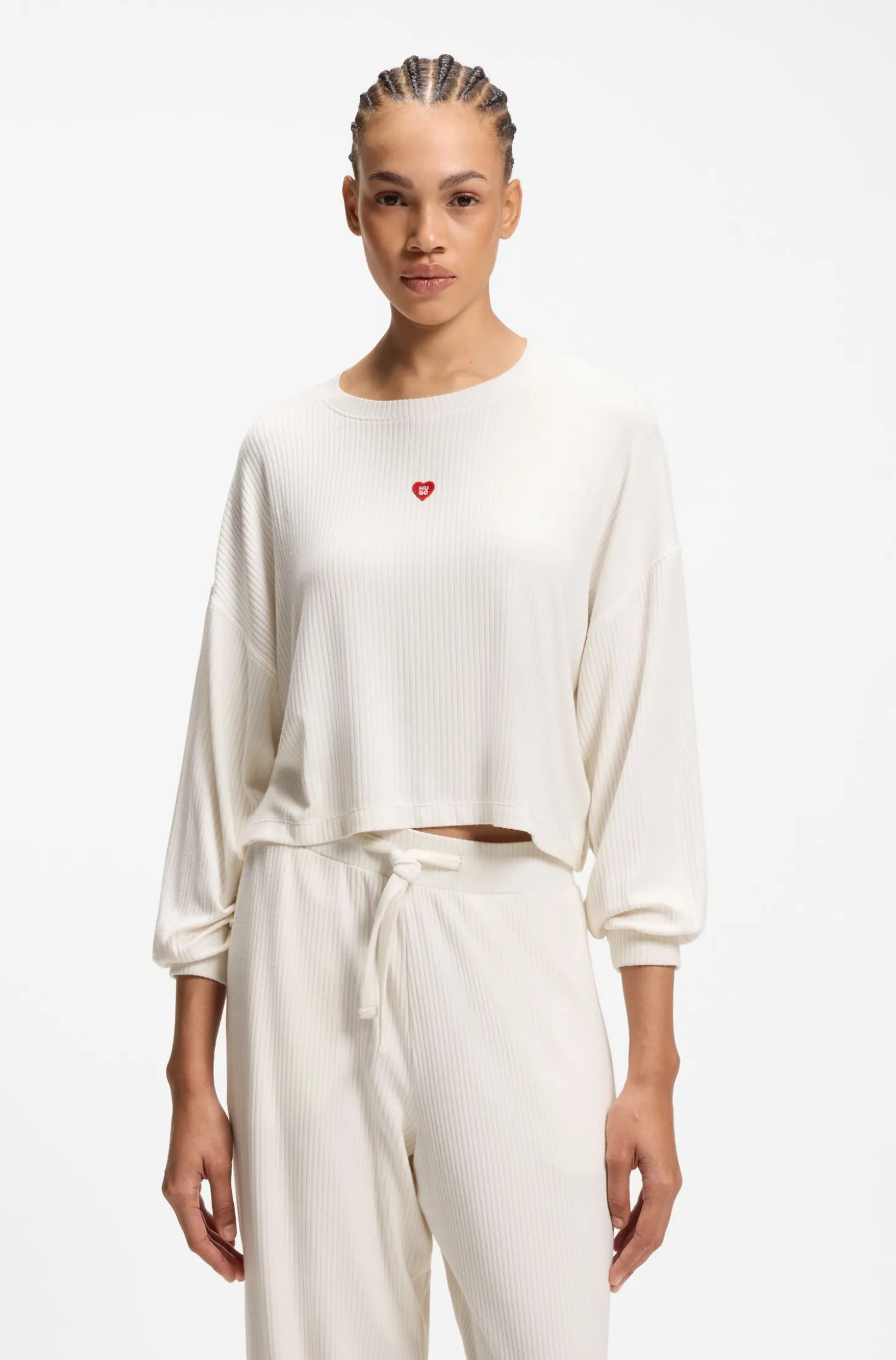 Sweatshirt aus Stretch-Modal mit Herz-Logo