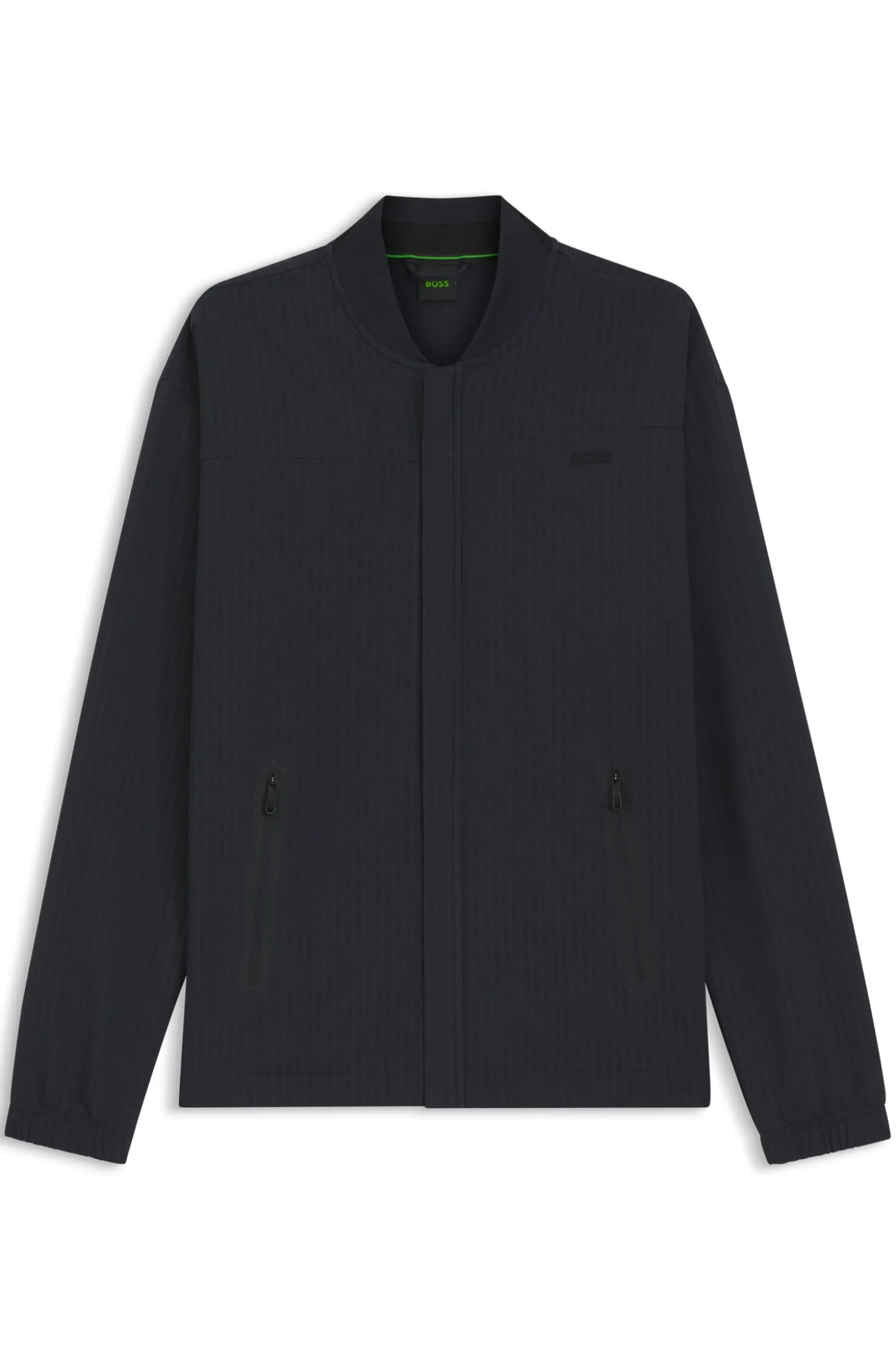 Sweatshirt mit Waffelstruktur und eingefassten Reißverschlüssen