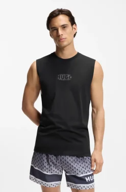 Tanktop aus Baumwoll-Jersey mit Logo-Print